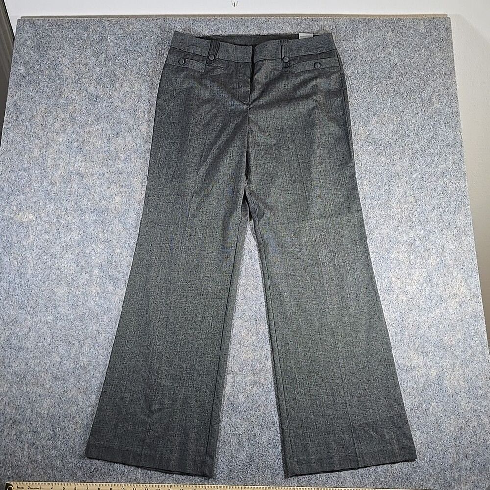 NWT Worthington Wide Leg Dress Pants Women's 14 Micro Dot Gray Modern Fit